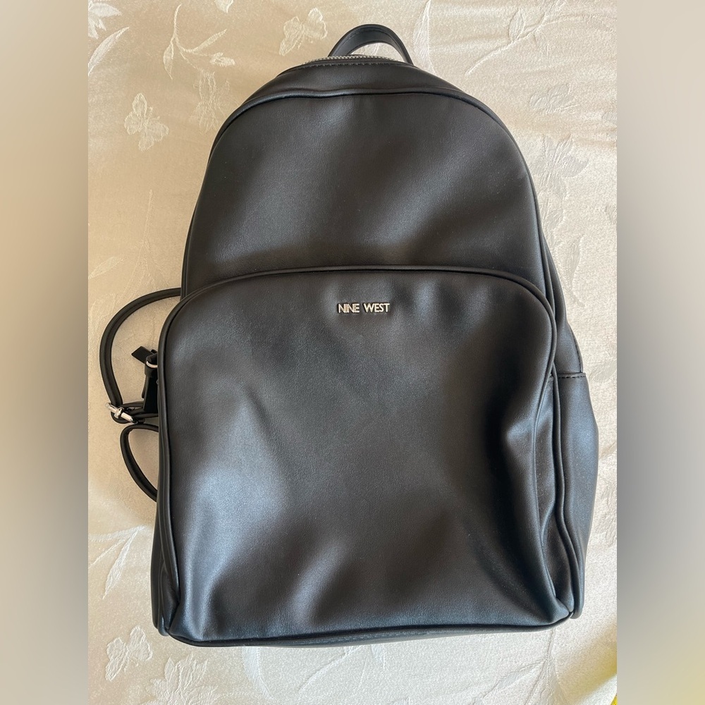 Black Leather Nine West Backpack